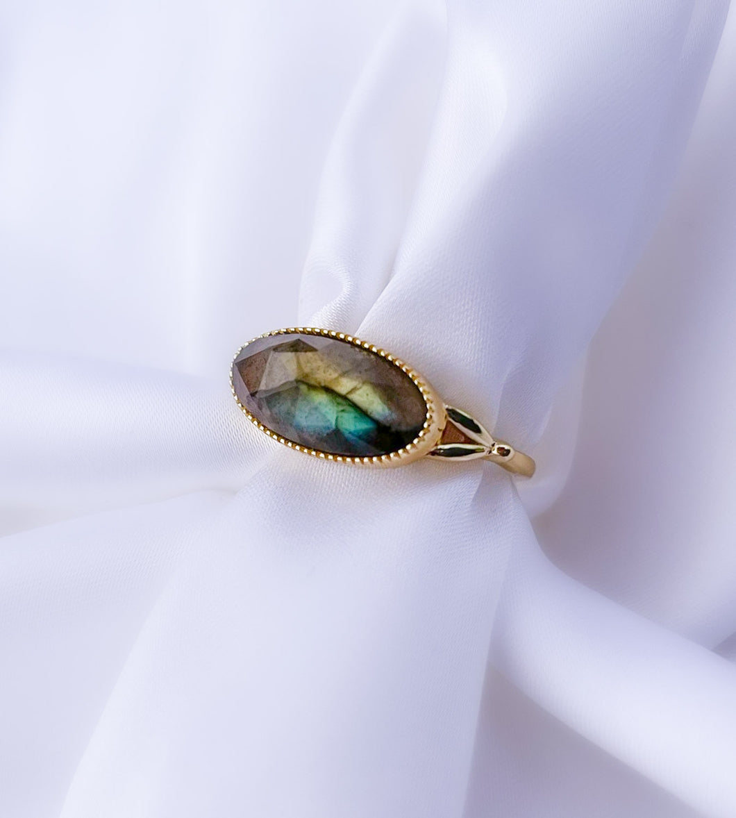 'Rhéia' bague - Labradorite