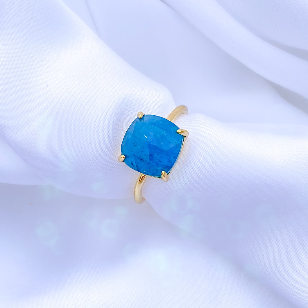 'Héra' bague - Apatite Bleue