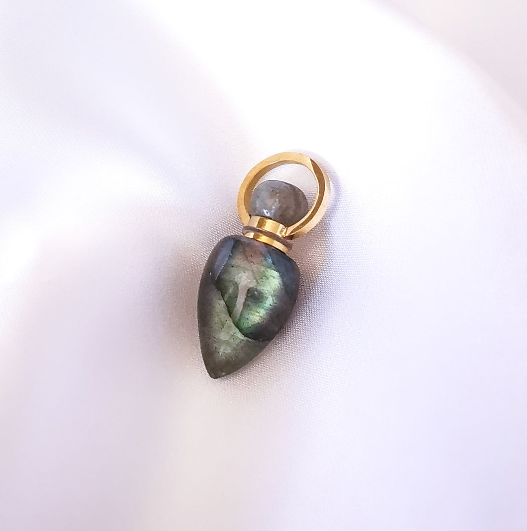 'Gaïa' pendentif fiole - Labradorite