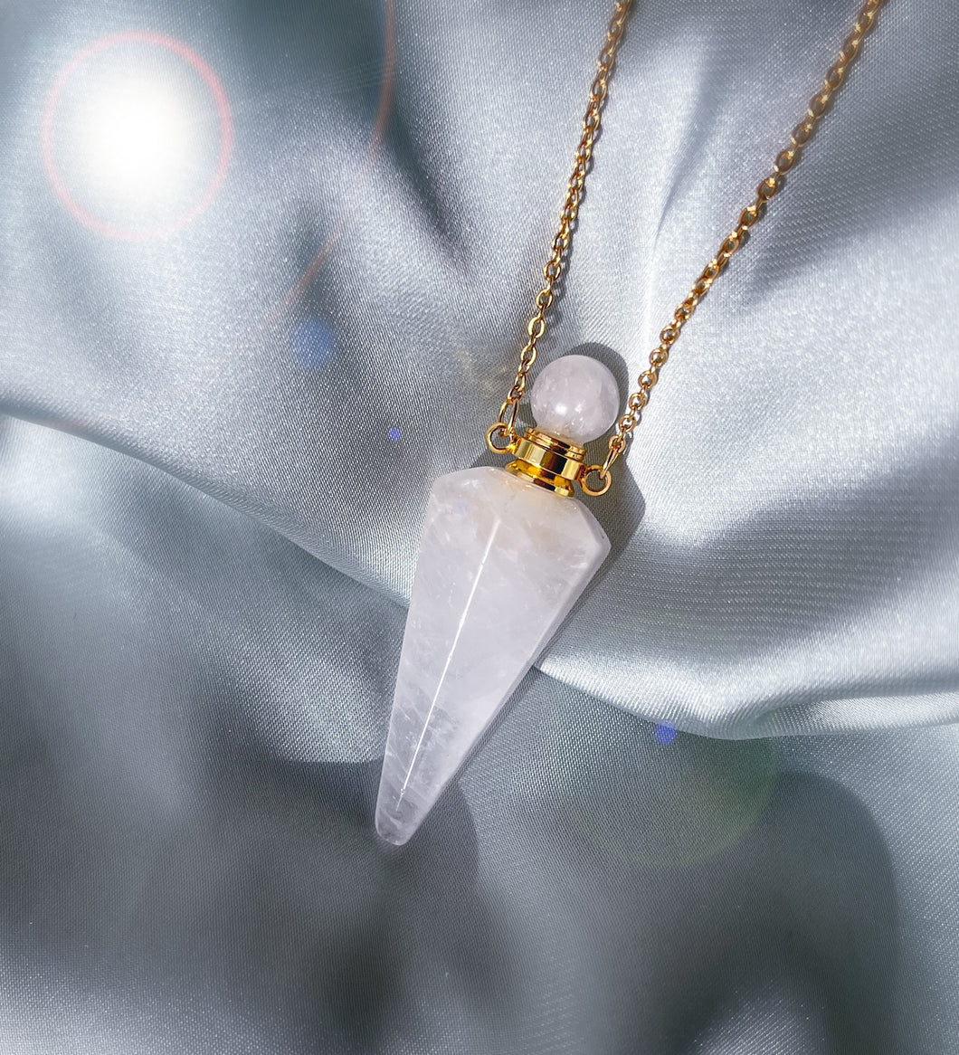 'Hécate' sautoir fiole - Cristal de Roche