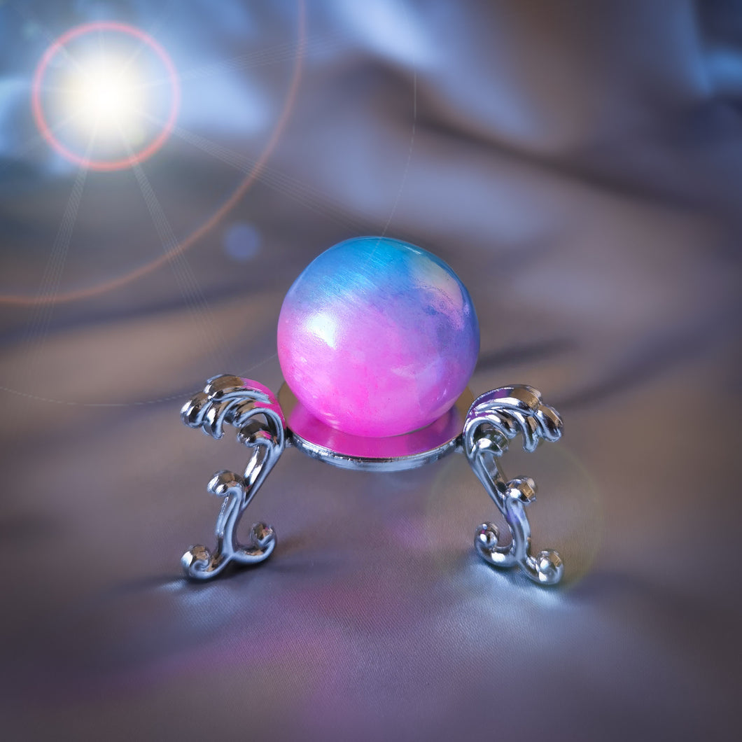 Sphère - Sélénite Pink/Aqua Aura