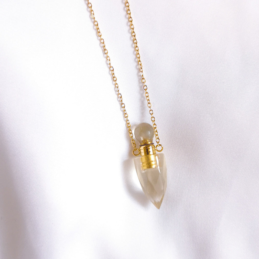 'Artémis' collier fiole - Citrine