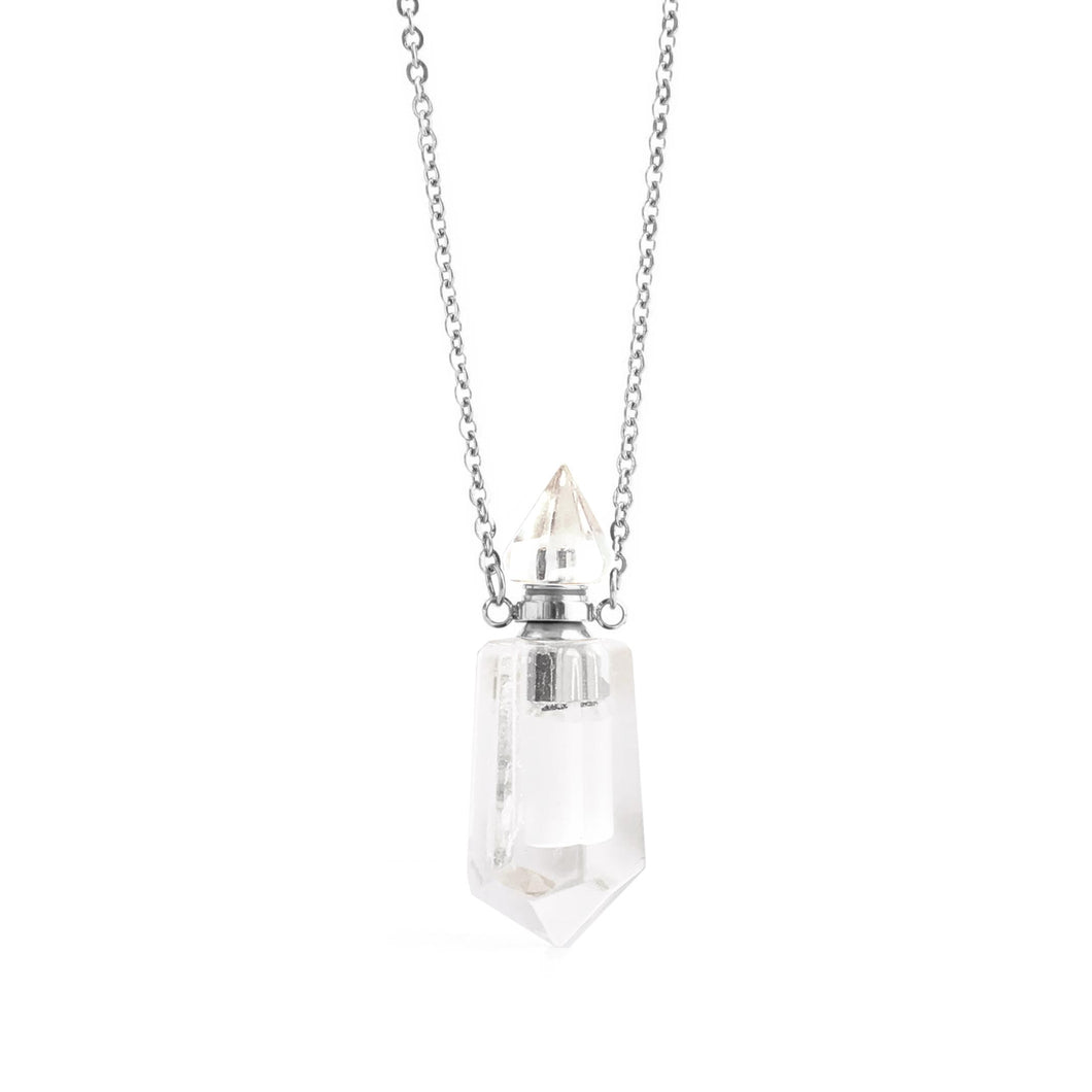 'Sybille' collier fiole - Cristal de Roche