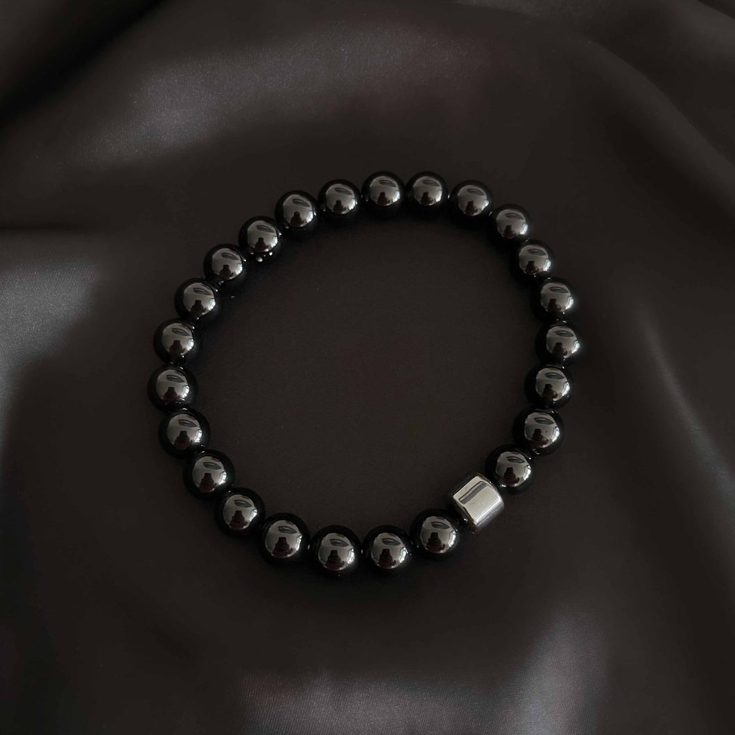 'Hélios' bracelet homme - Obsidienne noire